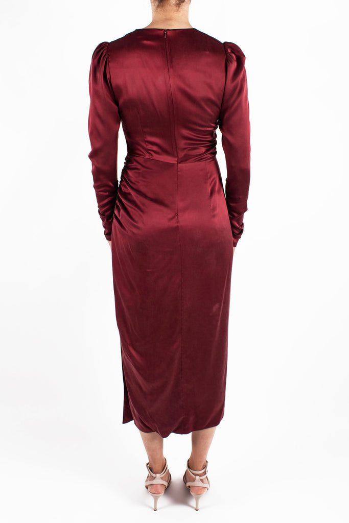 Draped Dress Garnet Back