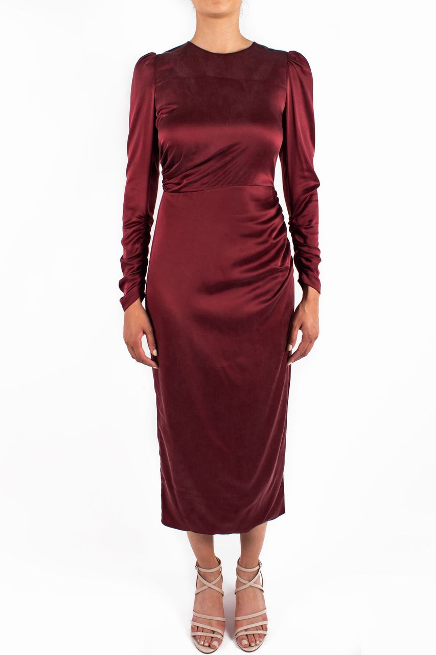 Draped Dress Garnet Front