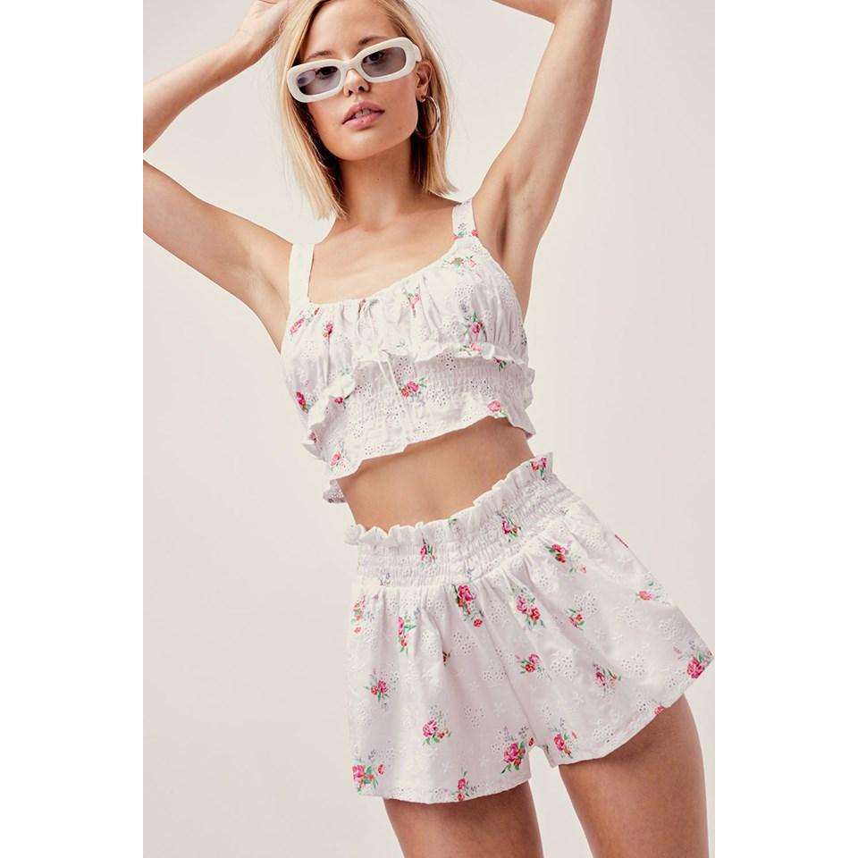 Tarte Eyelet Crop Top  Shorts Set