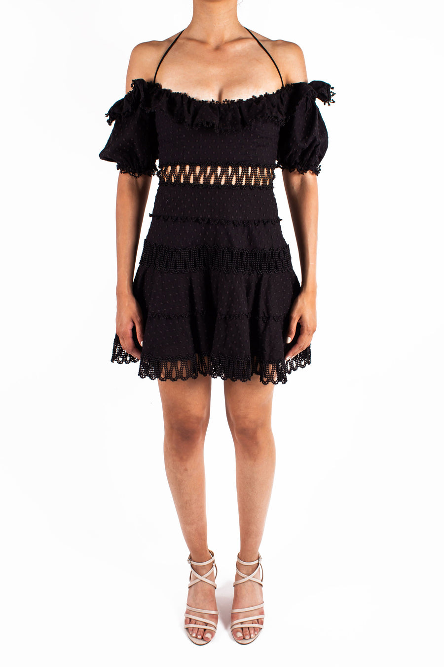 Melody Off Shoulder Dress Black Front