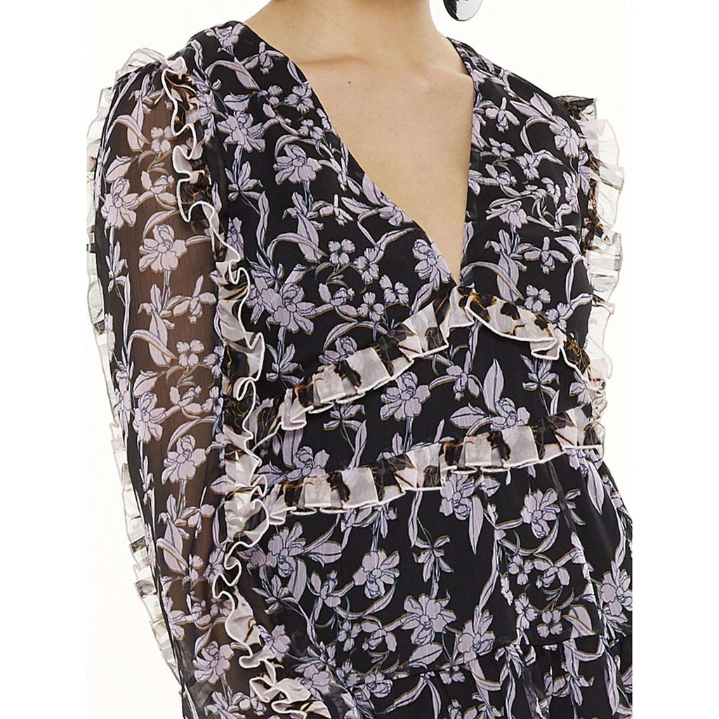 Blooming Long Sleeve Mini Dress