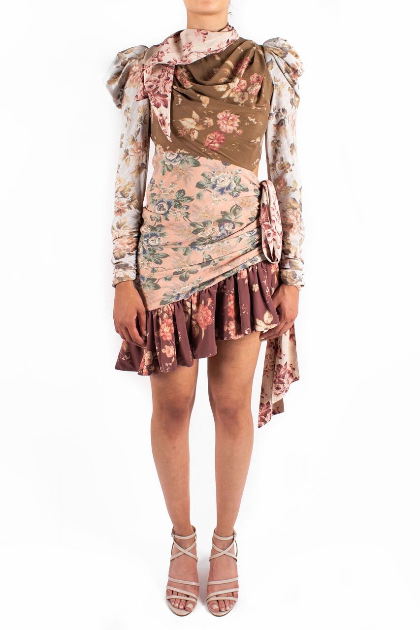 Tempest Tucked Contour Mini Dress Front