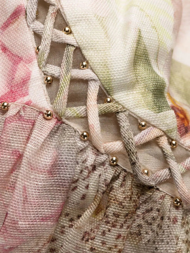 Dancer Lace Mini Dress Alabaster Garden Floral