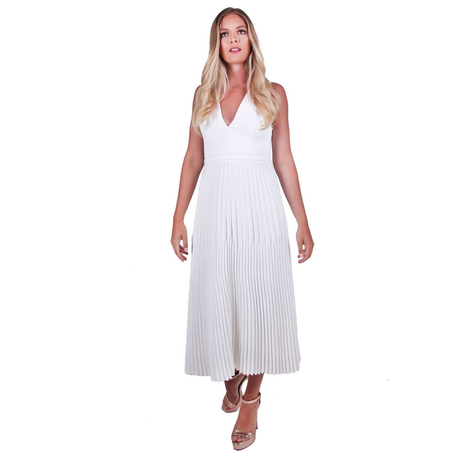 Trapeze Pleat Dress With Trench Belt