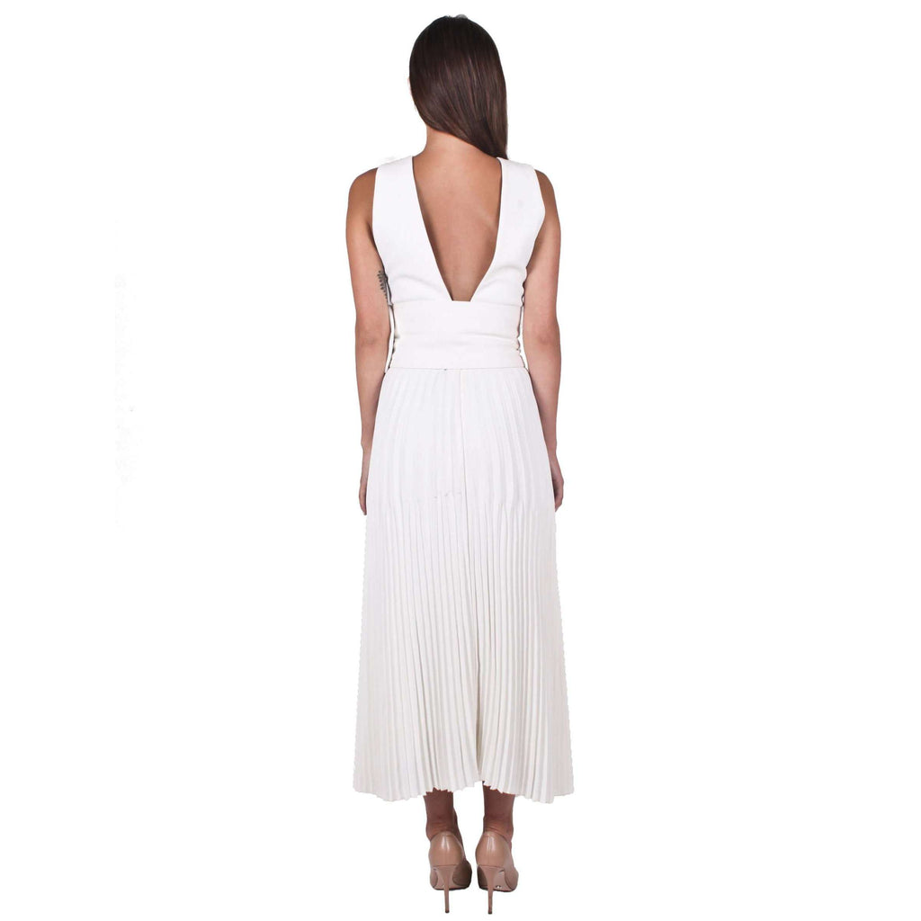 Trapeze Pleat Dress With Trench Belt