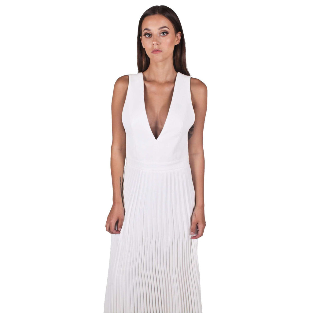 Trapeze Pleat Dress With Trench Belt