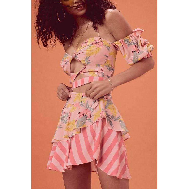 Antigua Crop Top and Skirt Set