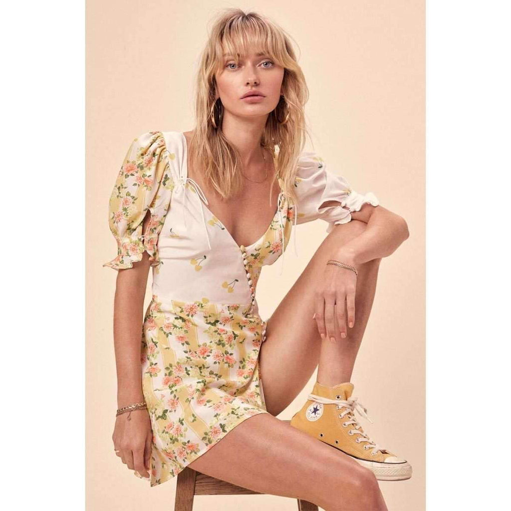 Savannah Wrap Mini Dress Buttercreme