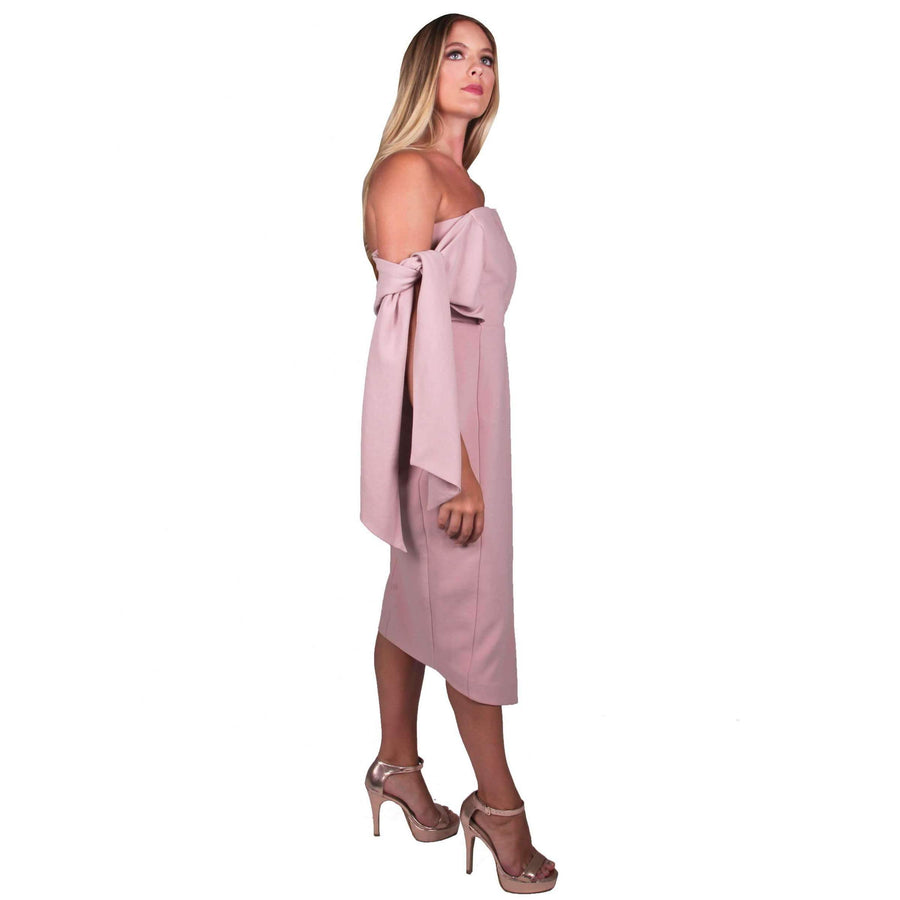 Romi Structured Midi Dress Blush