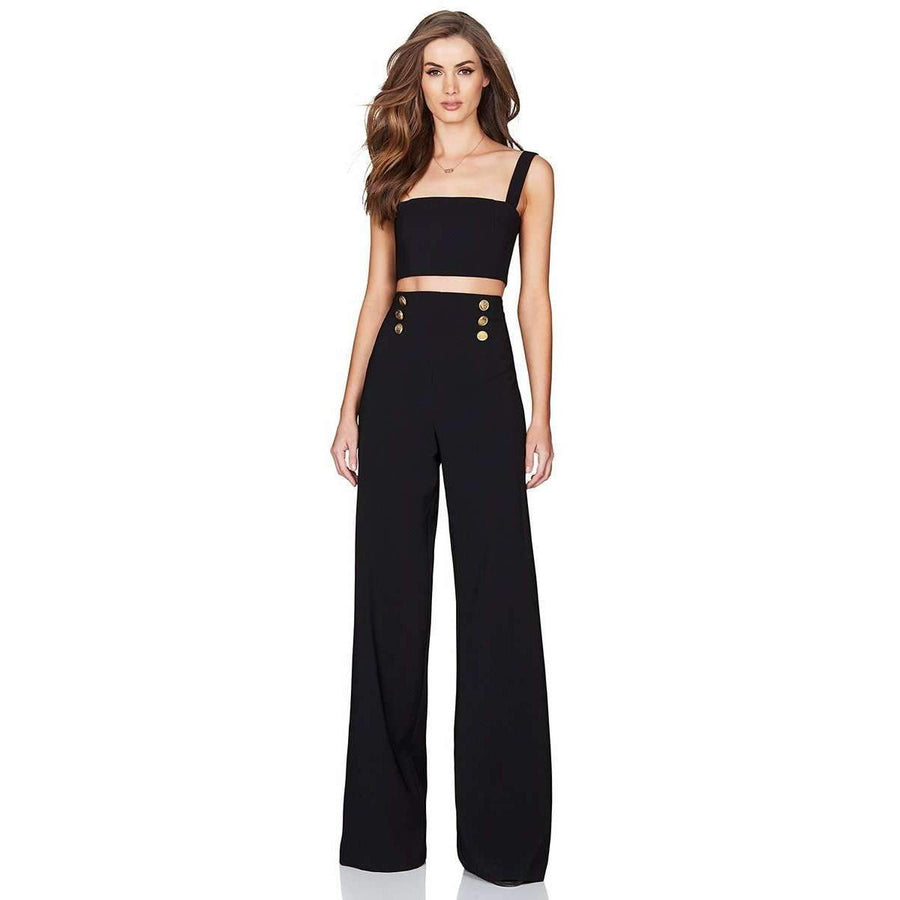 Milano Crop Pant Set Black