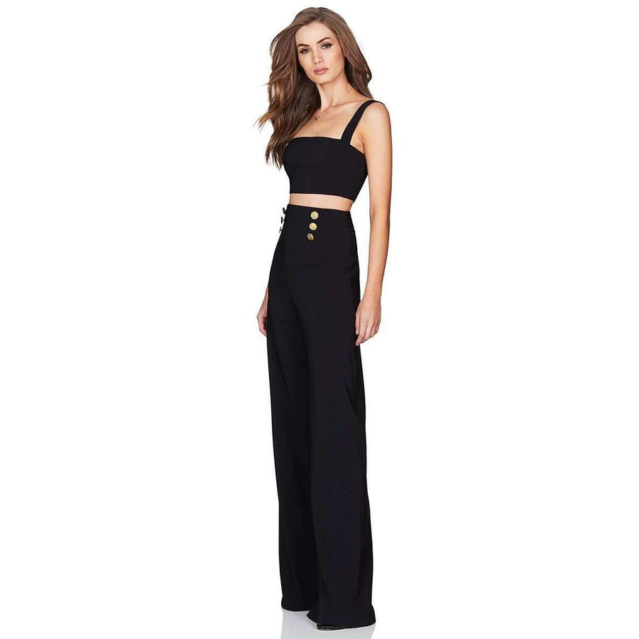 Milano Crop Pant Set Black