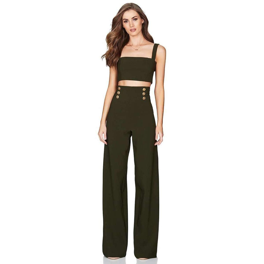 Milano Crop Pant Set Olive