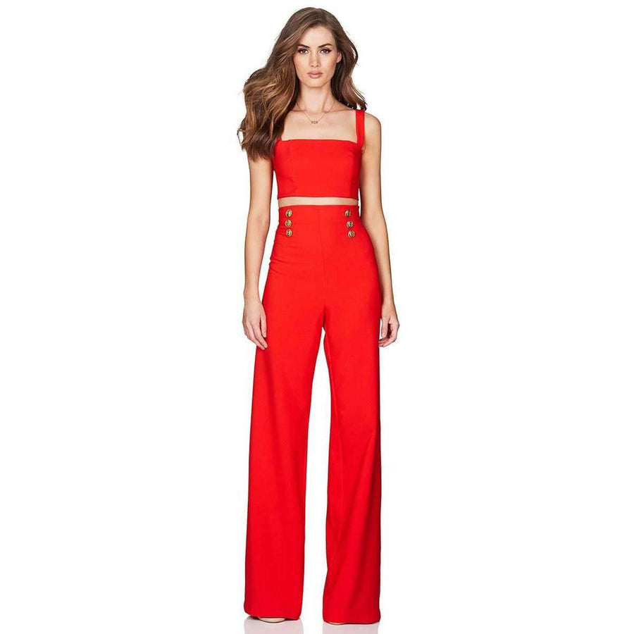 Milano Crop Pant Set Orange/Red