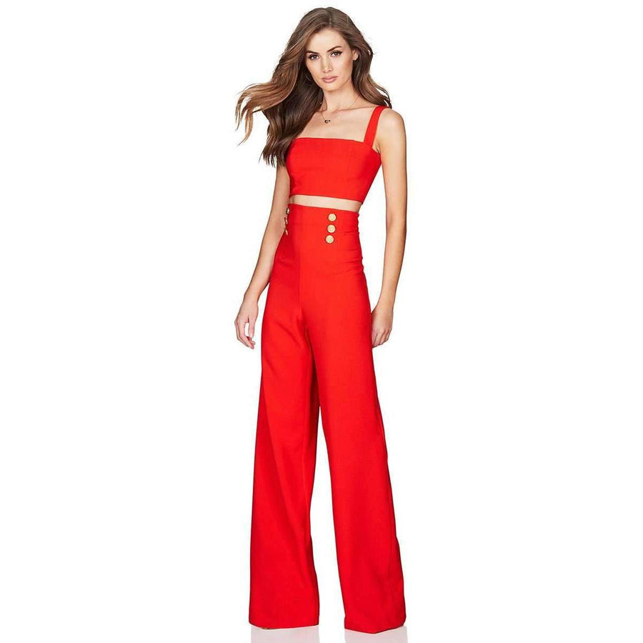Milano Crop Pant Set Orange/Red