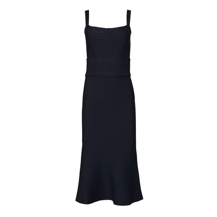 Crepe Knit Bralette Dress Navy