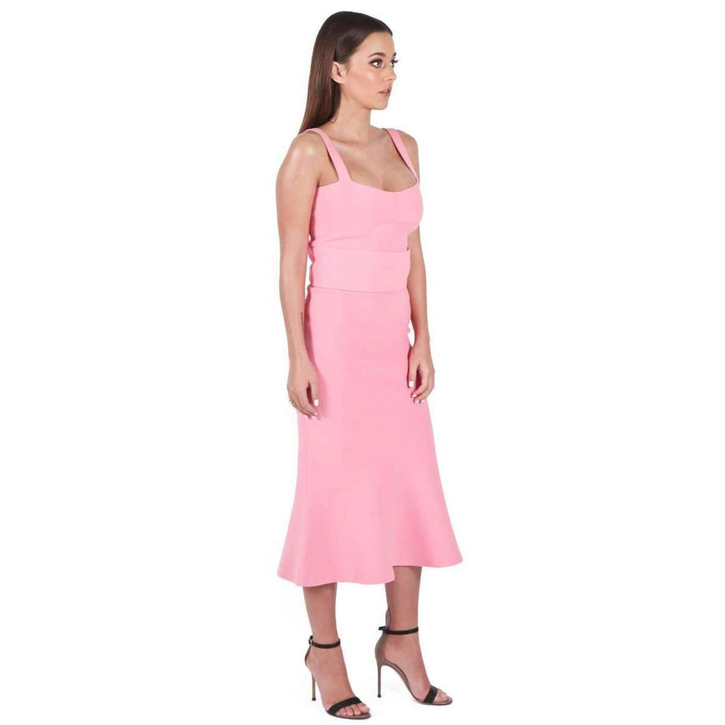 Crepe Knit Bralette Dress Pink