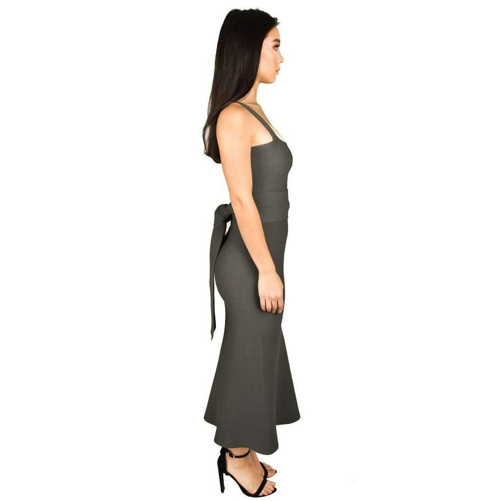 Crepe Knit Bralette Dress Safari