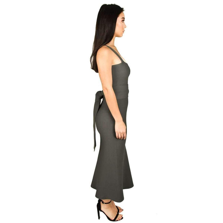 Crepe Knit Bralette Dress Safari