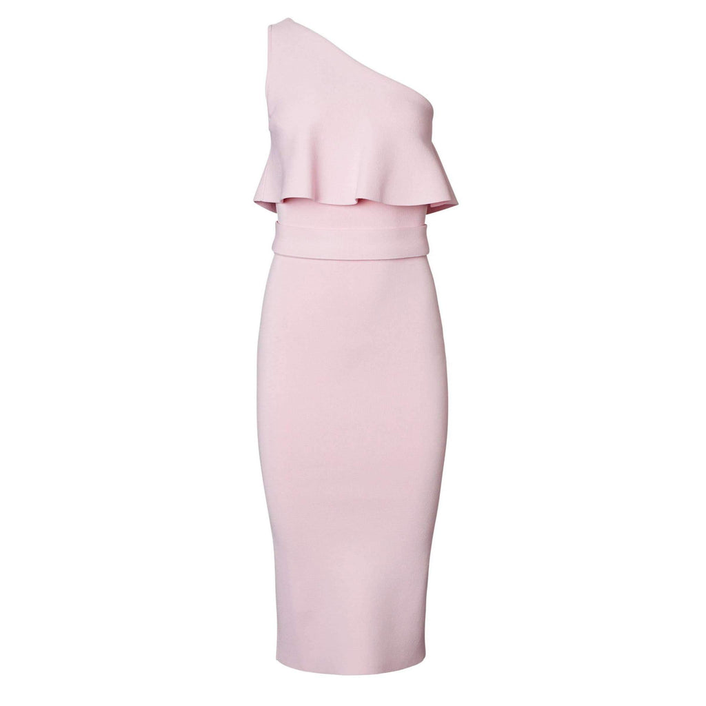 Crepe Knit O/Shld Ruffle Dress Angel