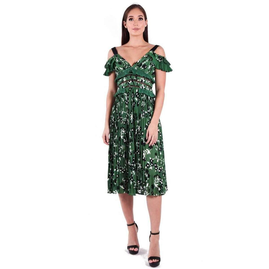 Cold Shoulder Floral Printed Dress