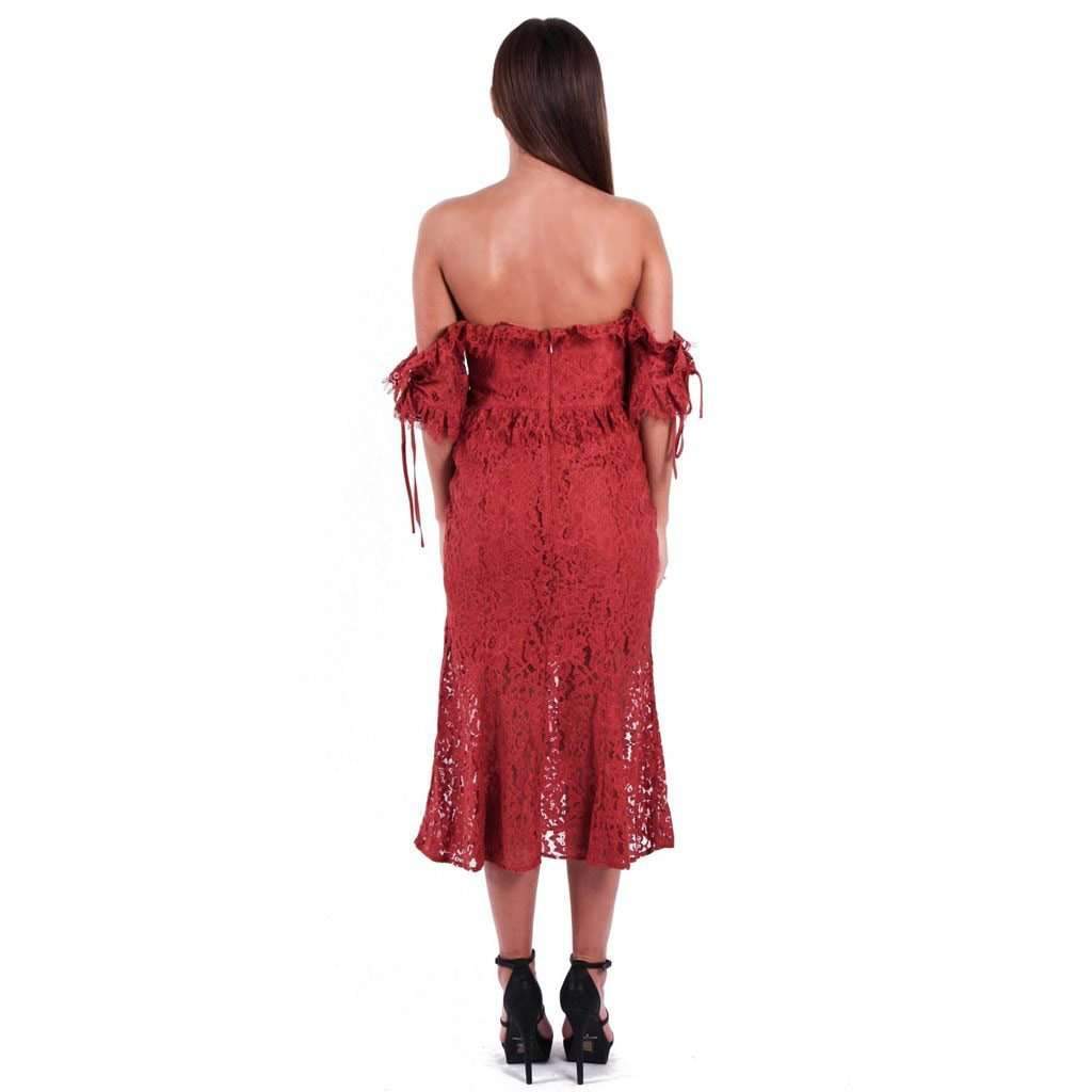 Provoke Off Shoulder Midi Dress