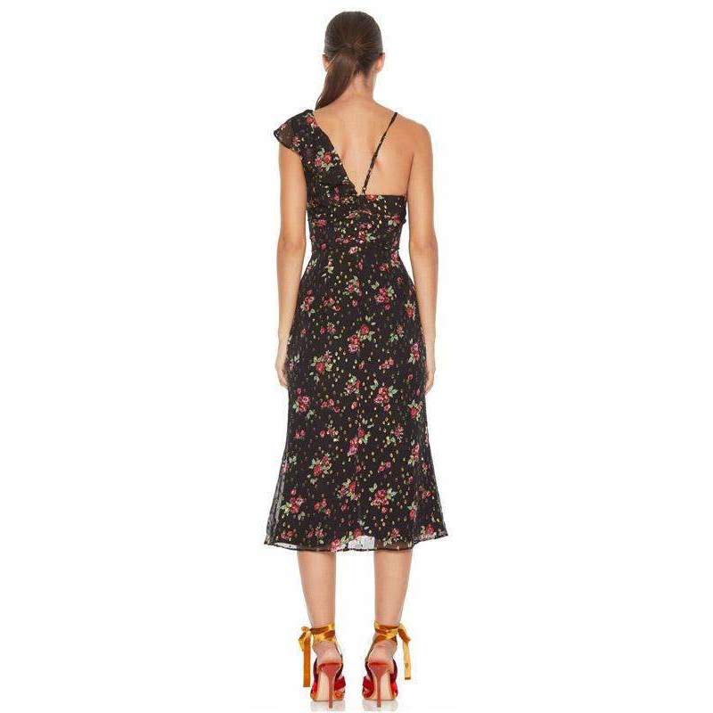 Way Back When Ruffle Midi Dress