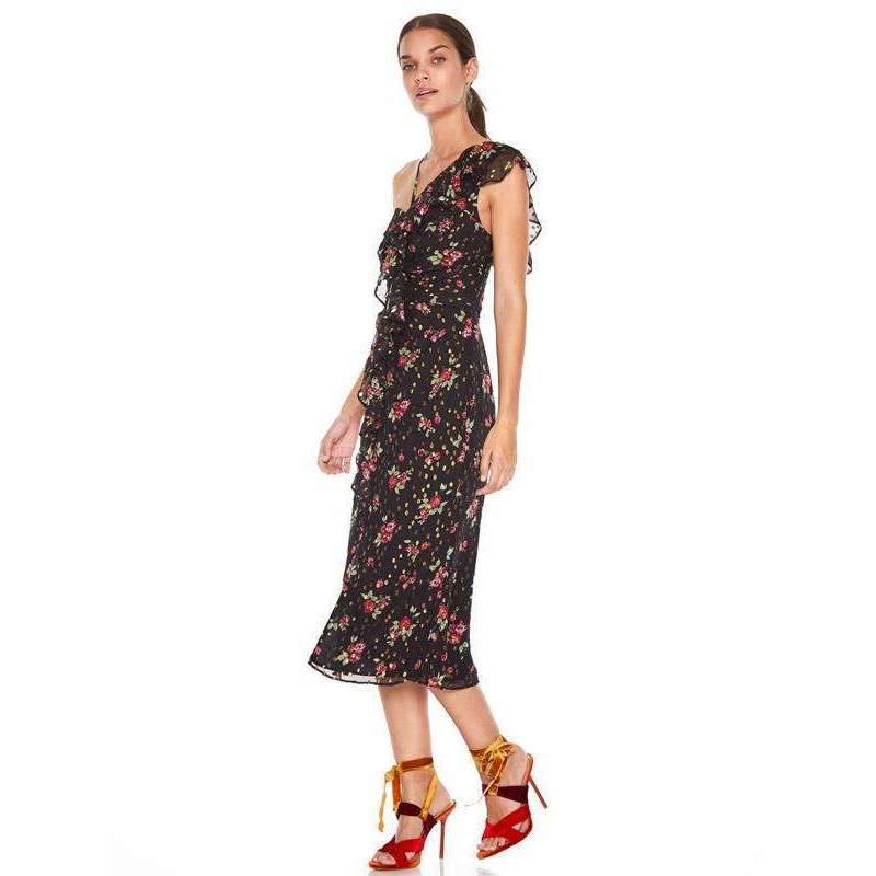 Way Back When Ruffle Midi Dress