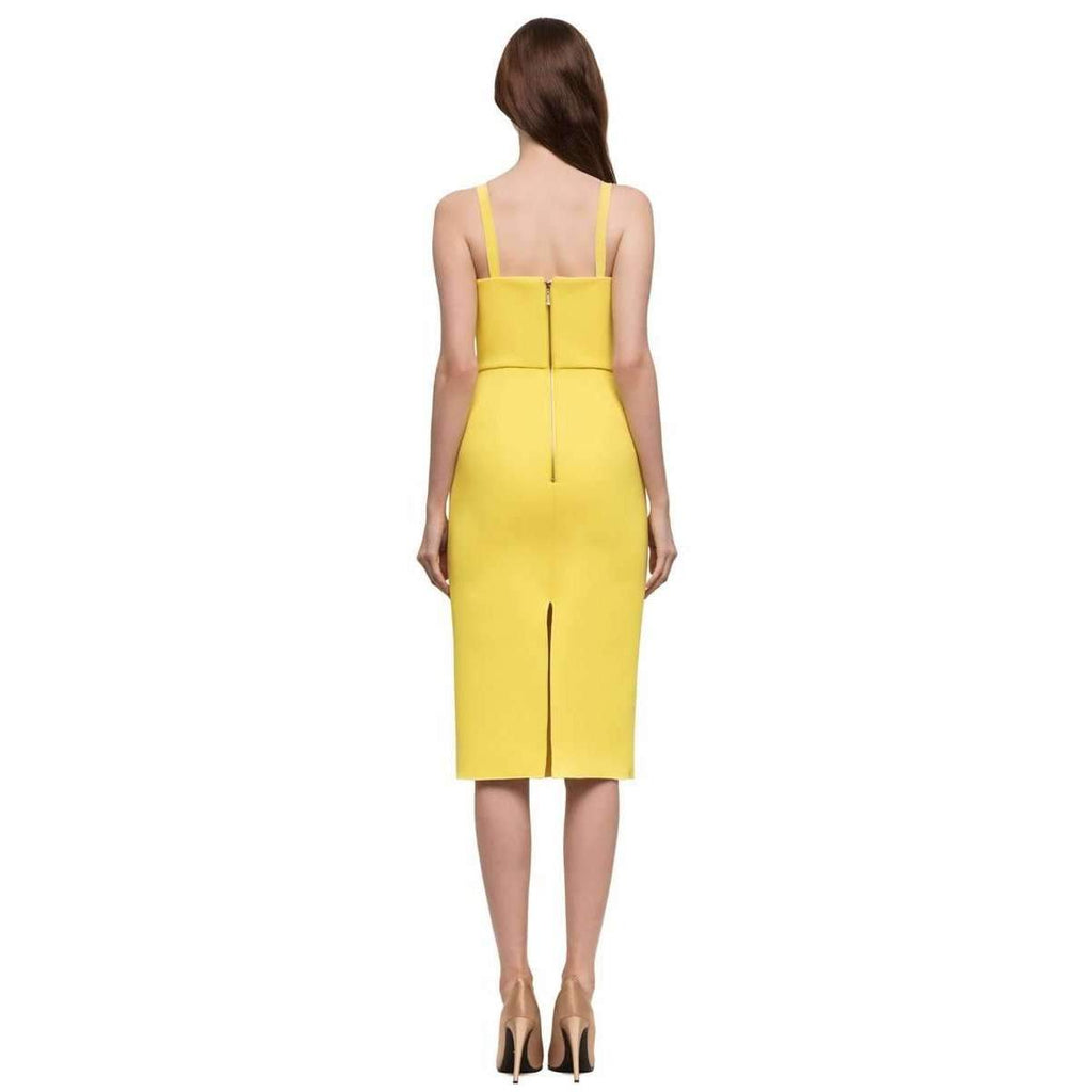 Double Crepe Harper Dress Yellow