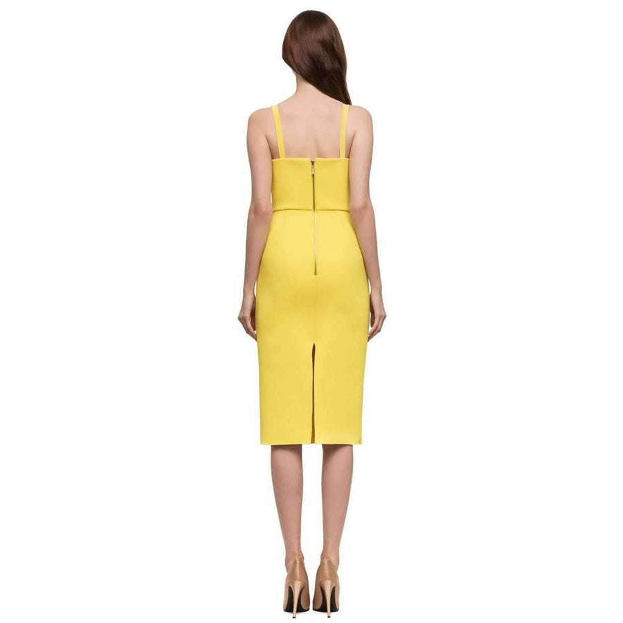 Double Crepe Harper Dress Yellow