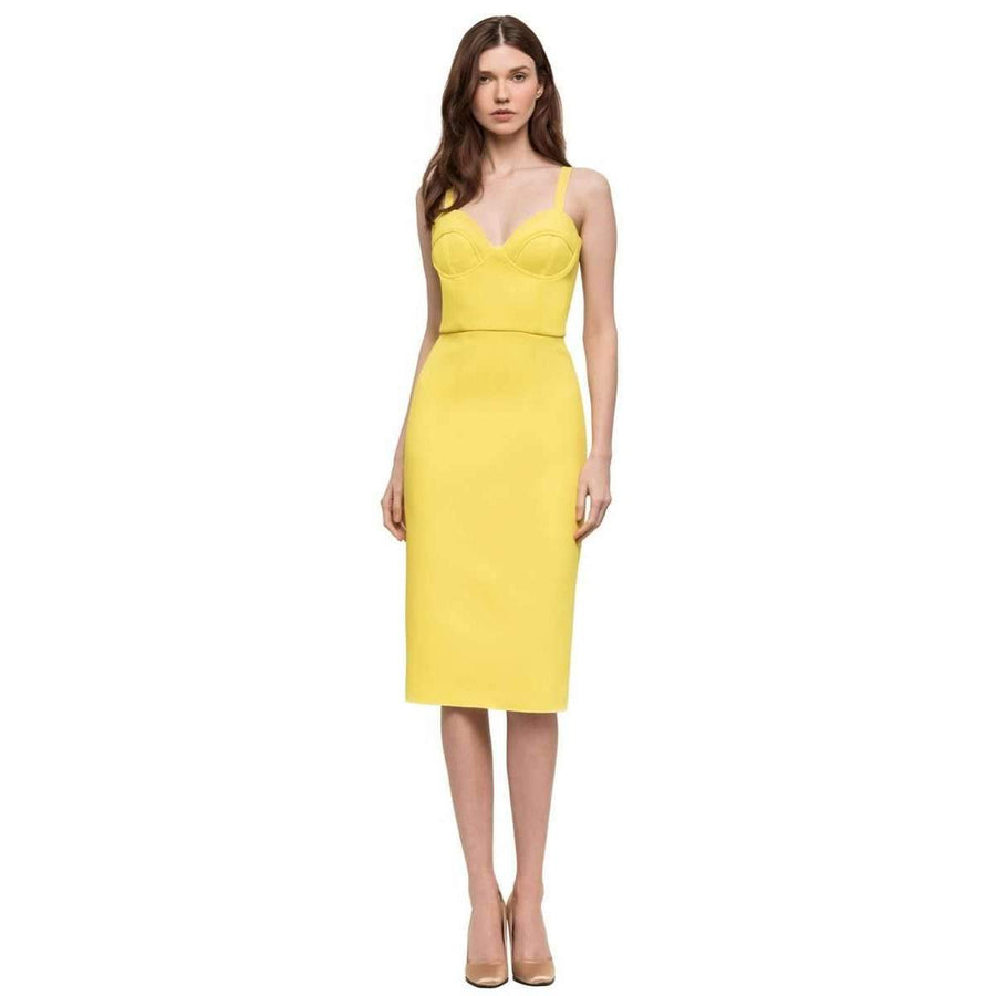Double Crepe Harper Dress Yellow