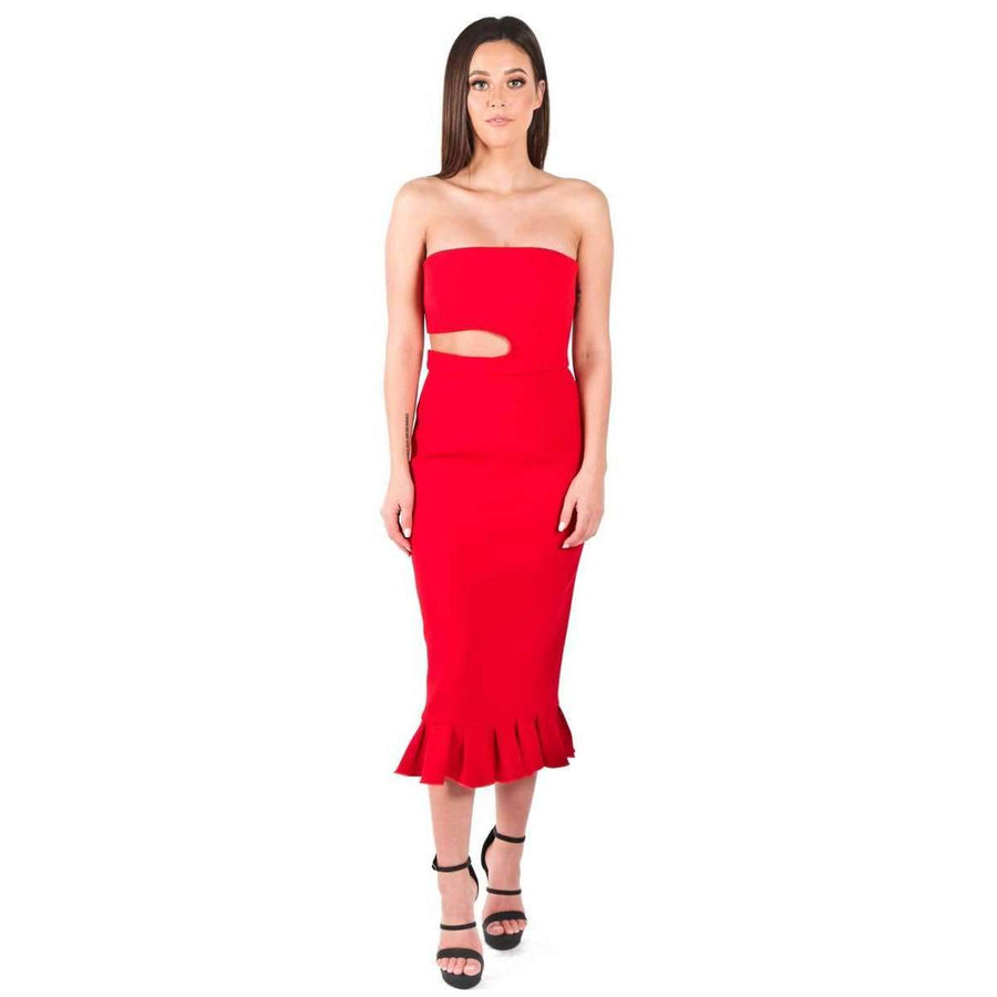 Double Crepe Kaitlin Dress Red