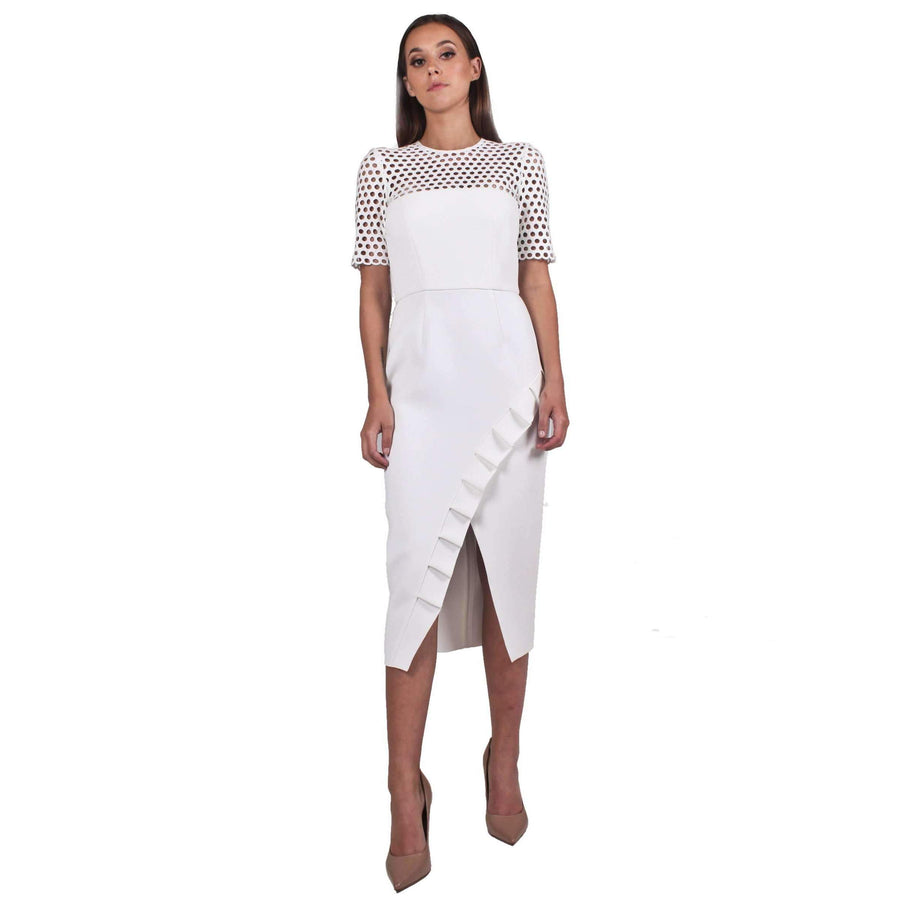 Embroidered Double Crepe Piper Dress