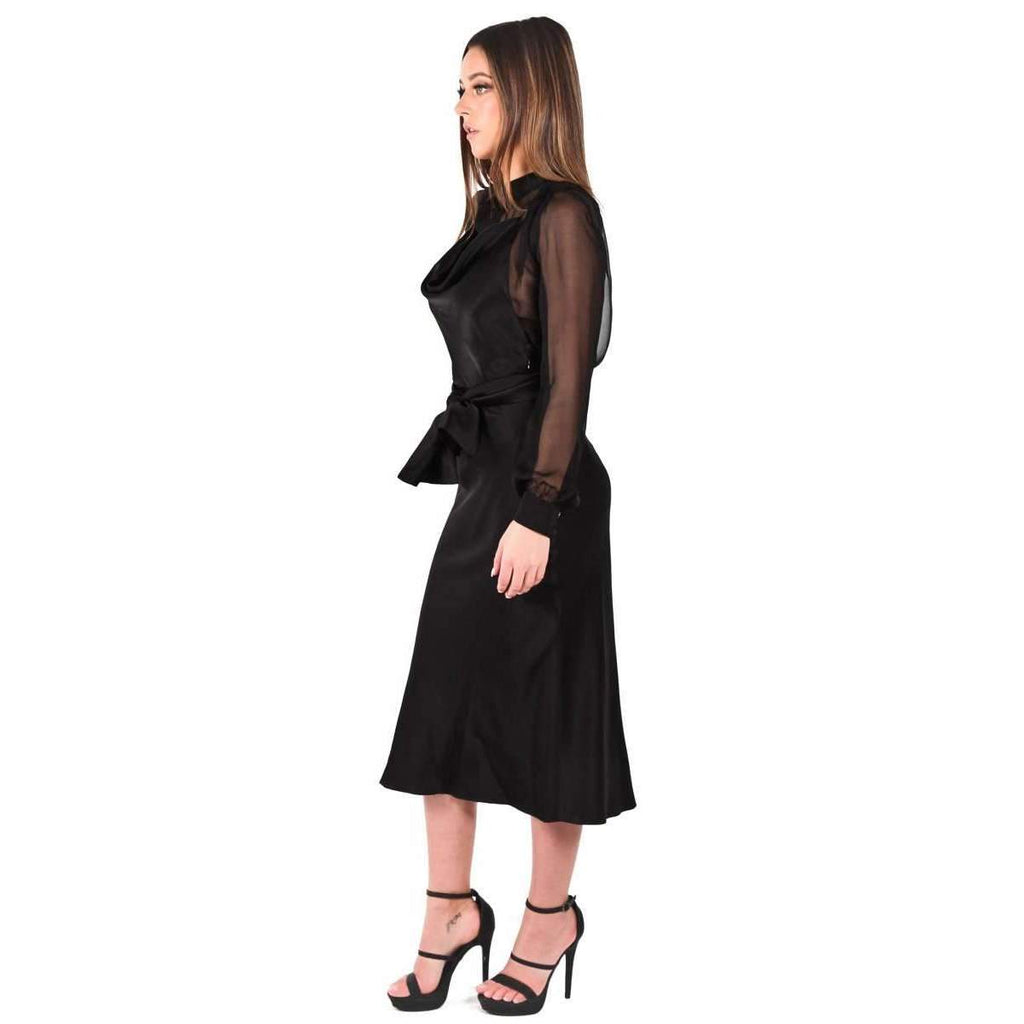 Silk Satin Emily Dress Black