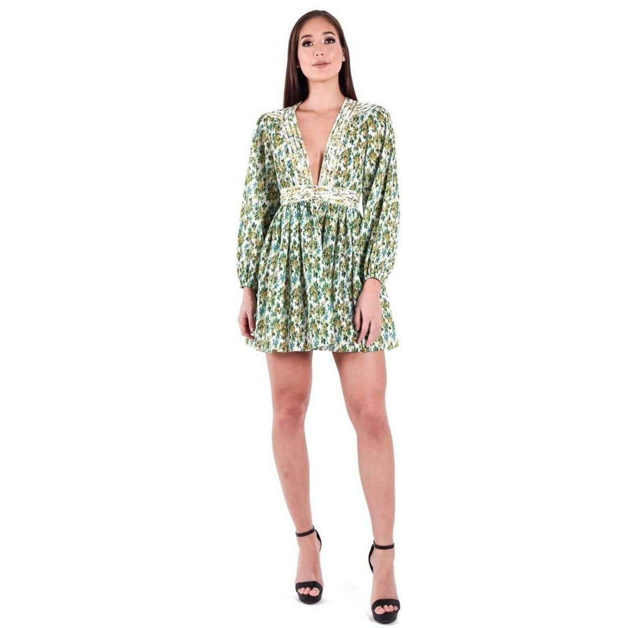 Golden Plisse Mini Dress