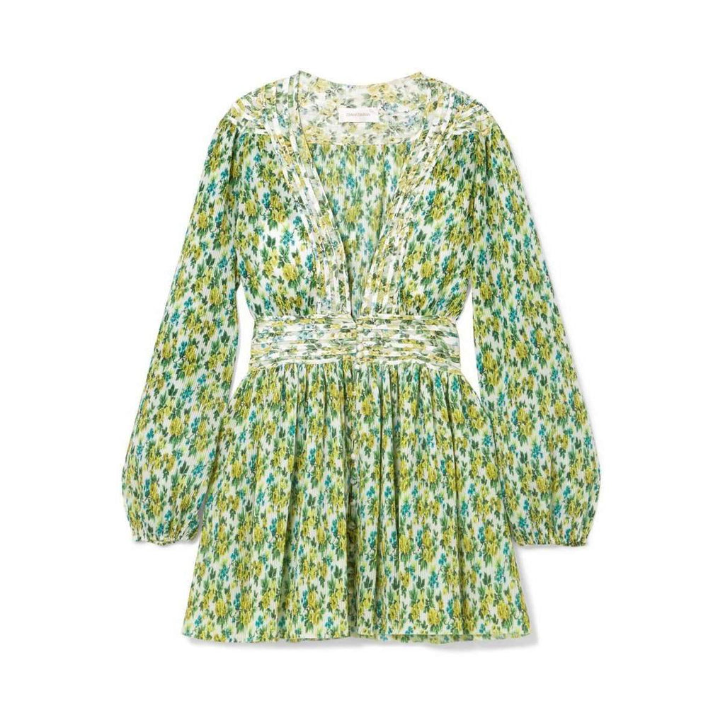 Golden Plisse Mini Dress